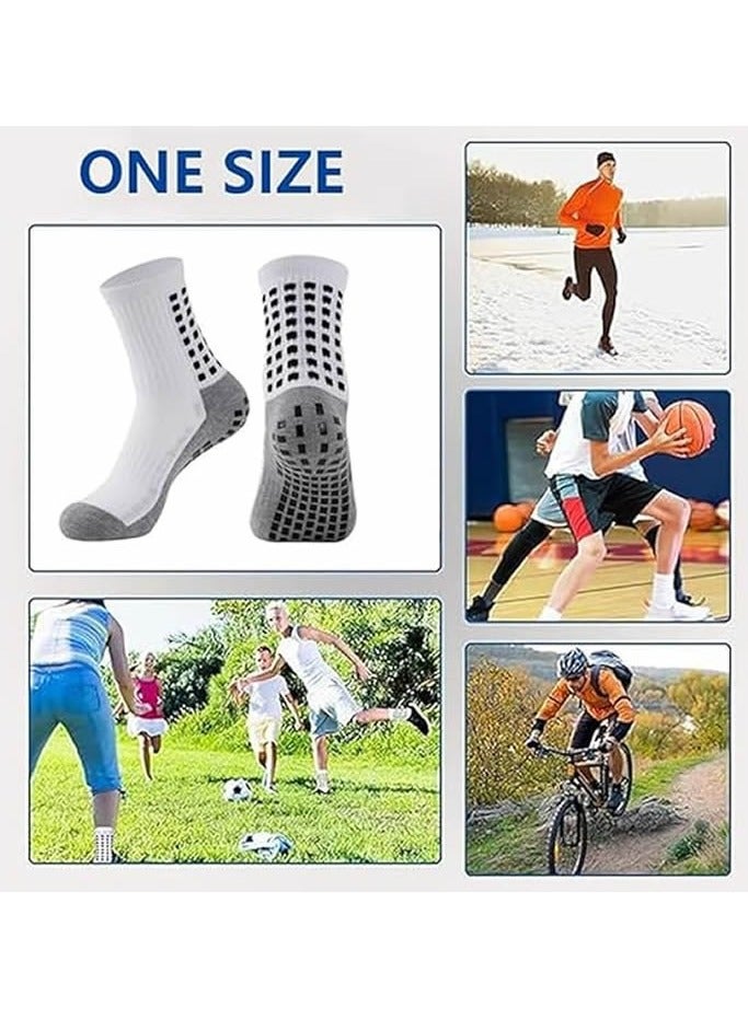6 Pairs Grip Soccer Socks Anti Slip Non Slip Men's Athletic Socks for Football Basketball Sports - Image 5