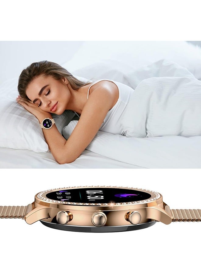 RollsTimi  Smartwatch for Women Make Answer Call 1.32" Full Touch Screen Fitness Tracker with Blood Pressure Heart Rate Sleep Monitor IP67 Waterproof Pedometer Stopwatch for iOS Android,Gold - Image 5