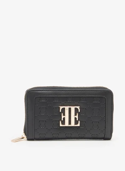 ELLE Women's Embossed Monogram Zip Around Wallet
