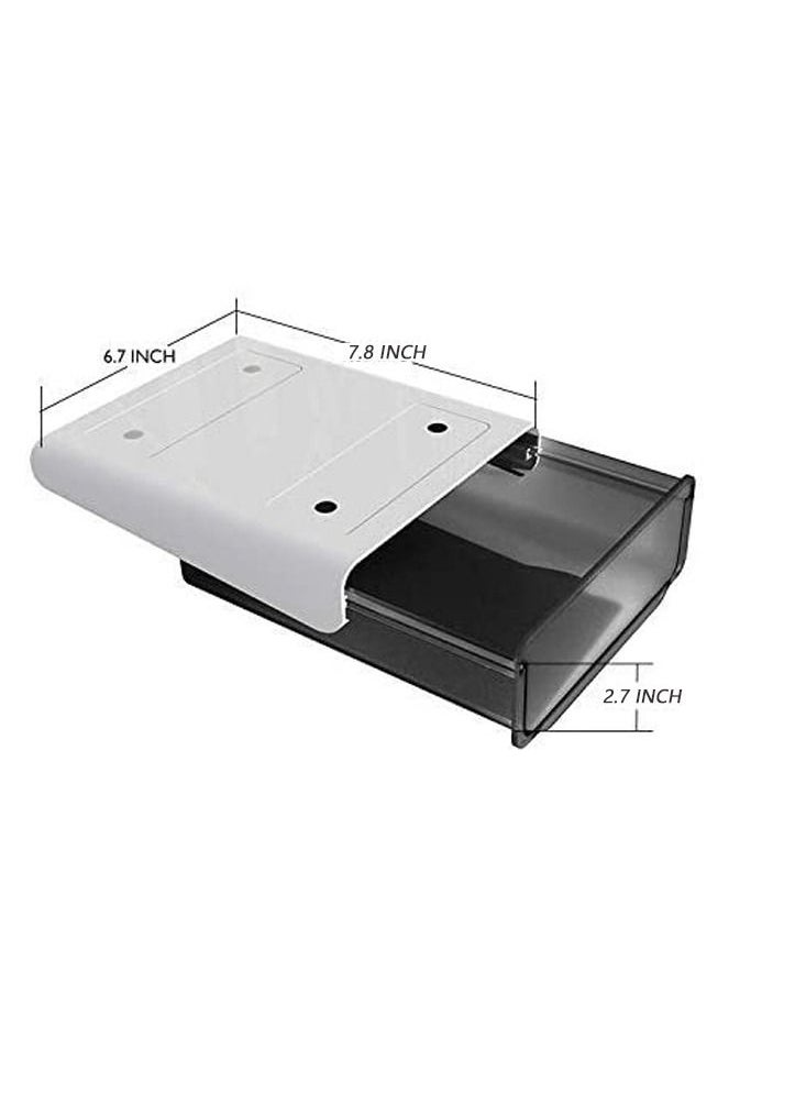 SYOSI - 1 Self-Adhesive Under Desk Drawer Slide Out, Add Under Desk Drawer, Under Desk Drawer, Office Organizer and Storage Drawer Under Mount Black - Image 1