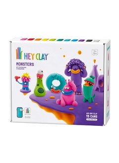 HEY CLAY Hey Clay Monsters Air-Dry Clay DIY Kit 15Cans  - Image 1