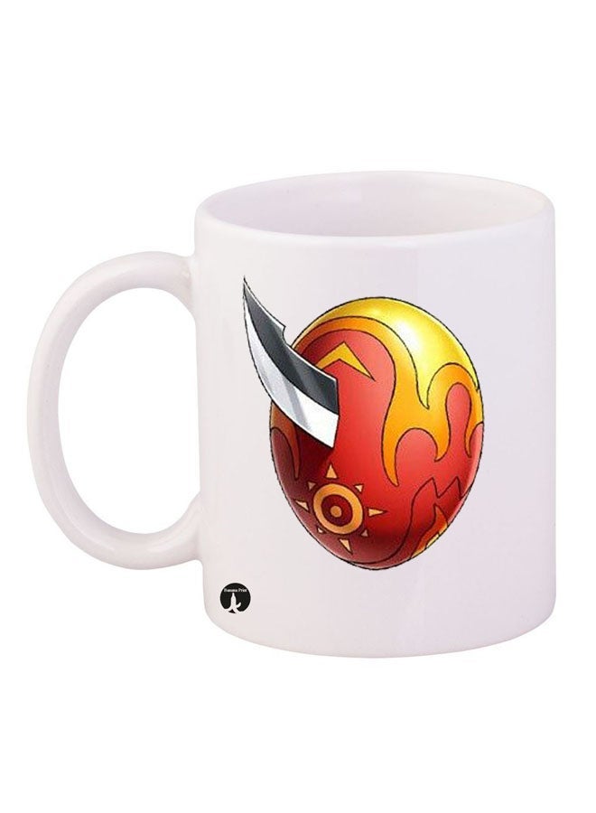 Digimon Printed Mug White/Red/Gold 11ounce