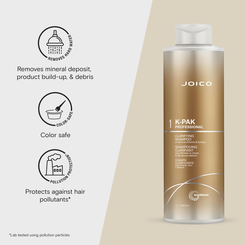 JOICO K-PAK Daily Clarifying Shampoo to Remove Chlorine & Buildup | For Damaged Hair | Repair & Prevent Breakage | Boost Shine | With Keratin & Guajava Fruit Extract | 33.8 Fl Oz - Image 3
