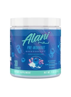 Alani Nu Pre Workout Powder | Amino Energy Boost | Endurance Supplement | Sugar Free | 200mg Caffeine | L-Theanine, Beta-Alanine, Citrulline | 30 Servings (Breezeberry)  - Image 1