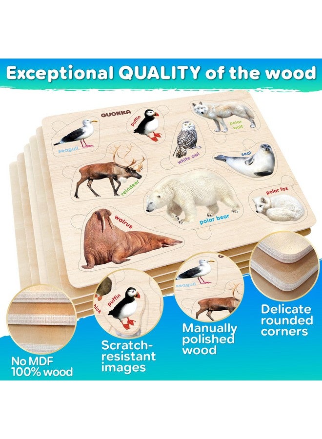 quokka QUOKKA Toddler Puzzles Ages 2-4 in a Bag - 6 Montessori Wooden Puzzles for Toddlers 3-5 Year Old - Preschool Wood Game for Boys and Girls 4-6 - Gift for Learning Realistic Animals Fruits Vehicles  - Image 4