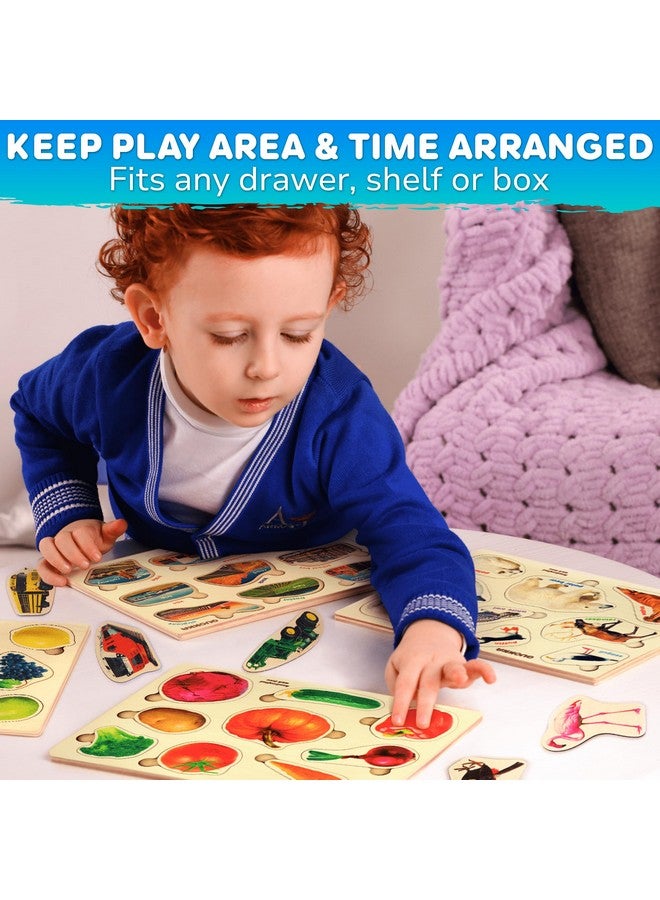 quokka QUOKKA Toddler Puzzles Ages 2-4 in a Bag - 6 Montessori Wooden Puzzles for Toddlers 3-5 Year Old - Preschool Wood Game for Boys and Girls 4-6 - Gift for Learning Realistic Animals Fruits Vehicles  - Image 5