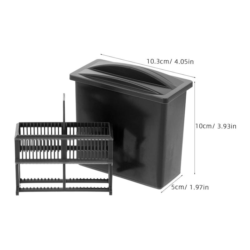 24-Slot Microscope Slide Organizer with Plastic Staining Jar and Gray Raised Lid Rack for Laboratory Slide Storage and Sample Drying in School and College Use - Image 2