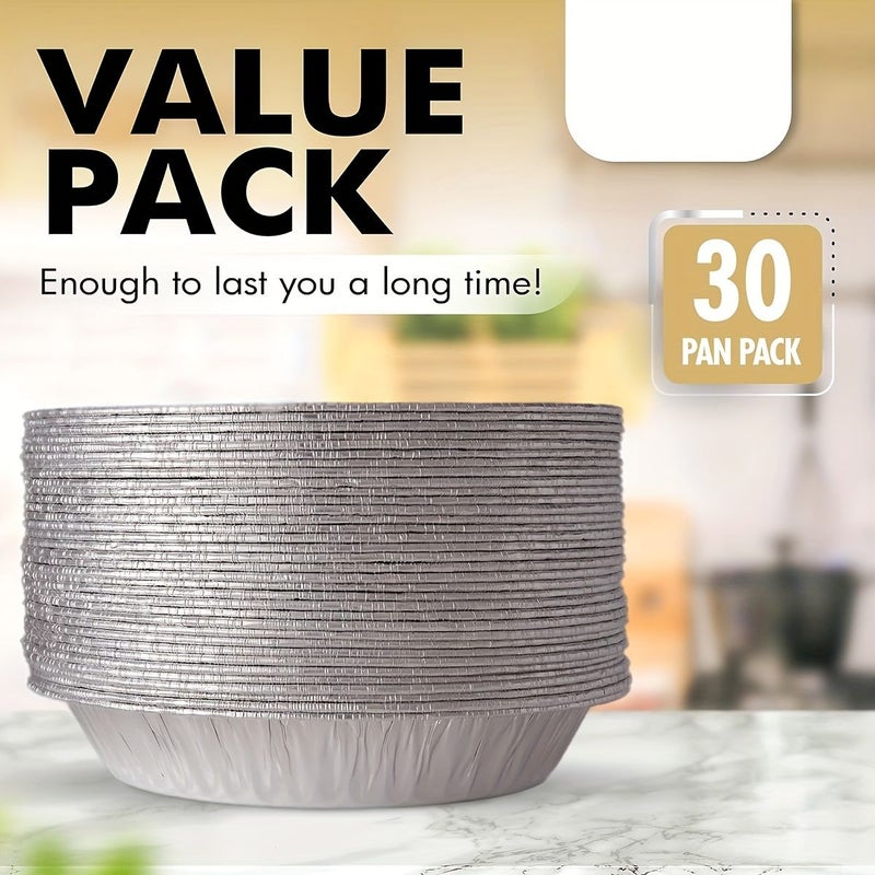 30 Pack Heavy Duty Disposable Aluminum Foil 9 Inch Pie Pans for Baking - Image 2