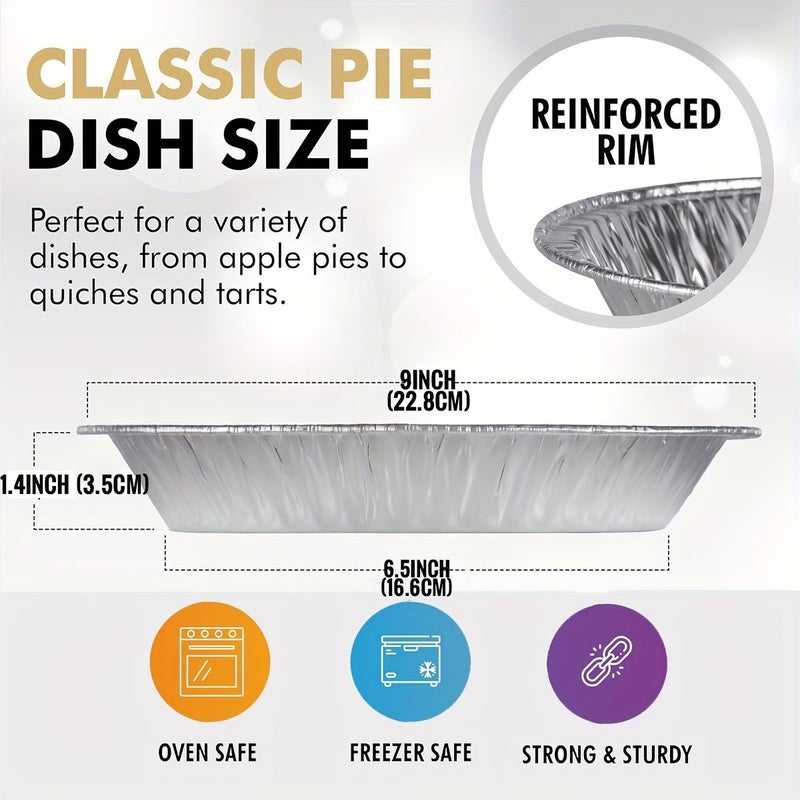 30 Pack Heavy Duty Disposable Aluminum Foil 9 Inch Pie Pans for Baking - Image 3