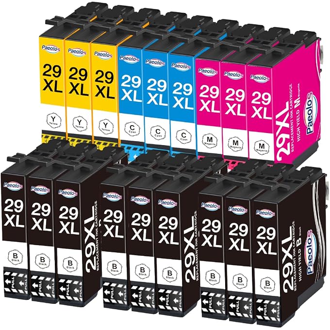 Paeolos 29XL Compatible Ink Cartridges Replacement for 29 29XL for Expression Home XP-342 XP-352 XP-235 XP-355 XP-245 XP-442 XP-335 XP-255 XP-257 XP-332 XP-345 XP-352 printer 18 Pack