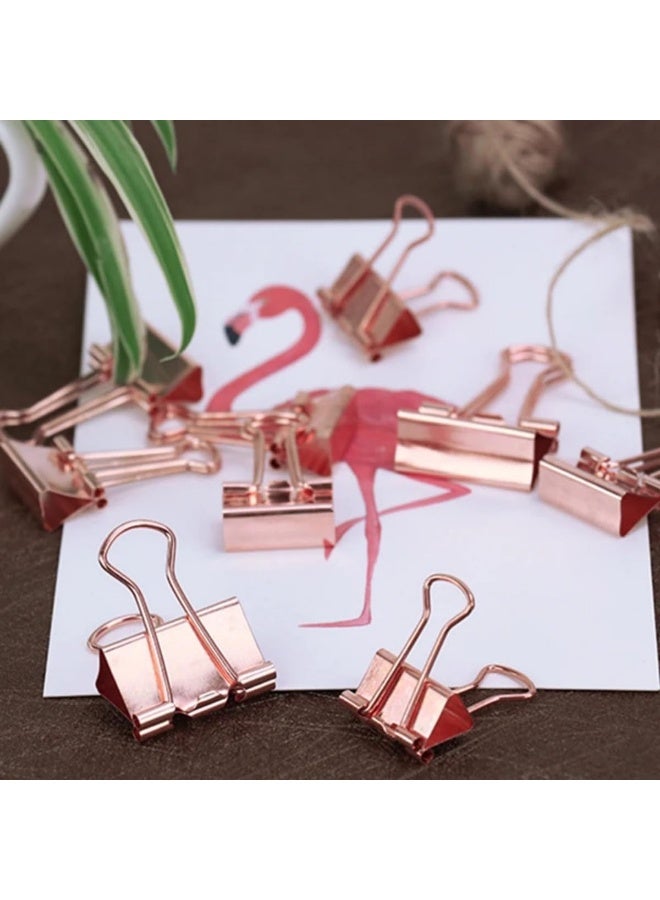 40 Pack Binder Clips, 19mm Small Paper Clamps for Home, School and Office Use, Mini Paper Clips for Organizing Documents, Photos and Crafts - Rose Gold - Image 2
