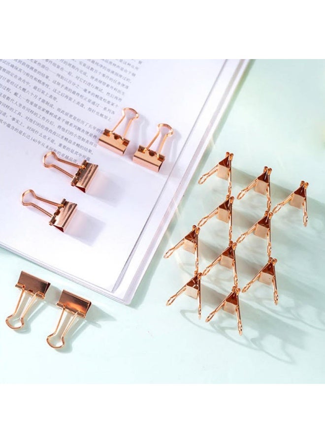 40 Pack Binder Clips, 19mm Small Paper Clamps for Home, School and Office Use, Mini Paper Clips for Organizing Documents, Photos and Crafts - Rose Gold - Image 3
