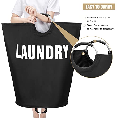 Maxsilan 160L XX-Large Laundry Basket, Freestanding Tall Clothes Hamper, Collapsible Laundry Bag, Black - Image 5