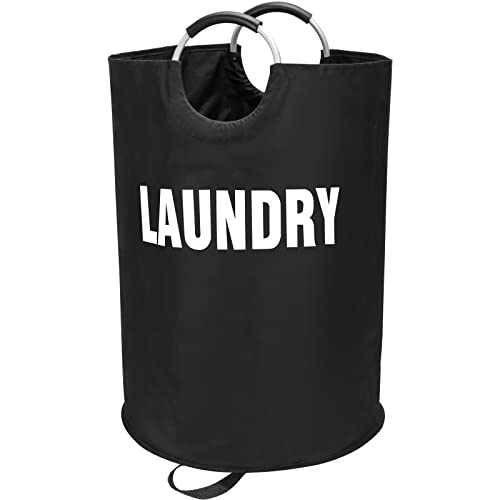 Maxsilan 160L XX-Large Laundry Basket, Freestanding Tall Clothes Hamper, Collapsible Laundry Bag, Black - Image 1