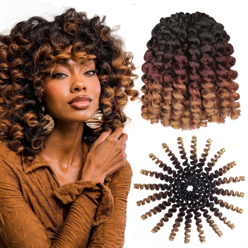 Xtrend 3 Packs Wand Curl Hair 8inch Jamaican Bounce Synthetic Crochet Twist Braids Hair Extension 20strandspack Xtrend Hair 1B3027 3packsLot