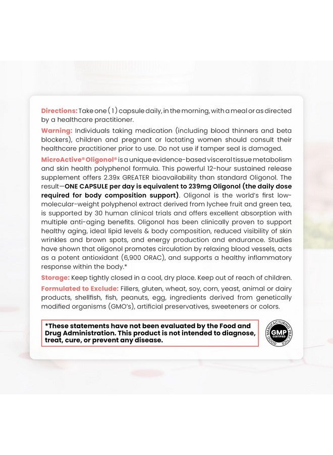 Pure Therapro Rx MicroActive Oligonol | Patented Lychii Fruit & Green Tea Supplement | 2X More bioAvailable | 2 Month Supply | Non-GMO (60 Vegan Capsules) - Image 4