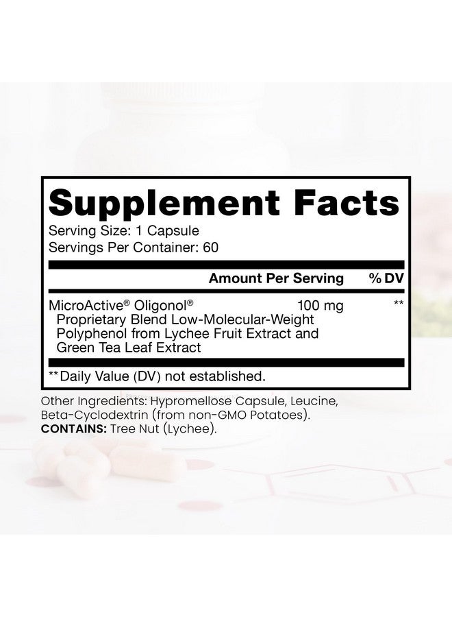 Pure Therapro Rx MicroActive Oligonol | Patented Lychii Fruit & Green Tea Supplement | 2X More bioAvailable | 2 Month Supply | Non-GMO (60 Vegan Capsules) - Image 2