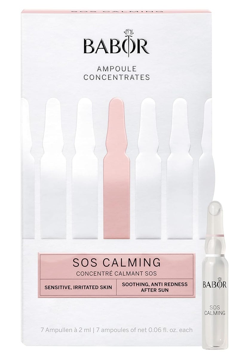 BABOR SOS Calming Ampoule Serum Concentrates Soothing Serum to Treat Irritated Skin Reduce Redness and Strengthen Skin Barrier 7 Day Treatment