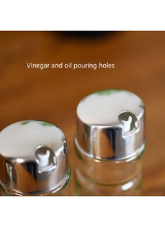 2Pieces Oil And Vinegar Set - 170Ml X 2, Set Of 5 Pieces Glass Oil Bottle With Metal Stand - pzsku/Z34C07B5CC20E0EF19FA5Z/45/_/1728049328/2b032424-9950-4aca-8ce9-7521af908962