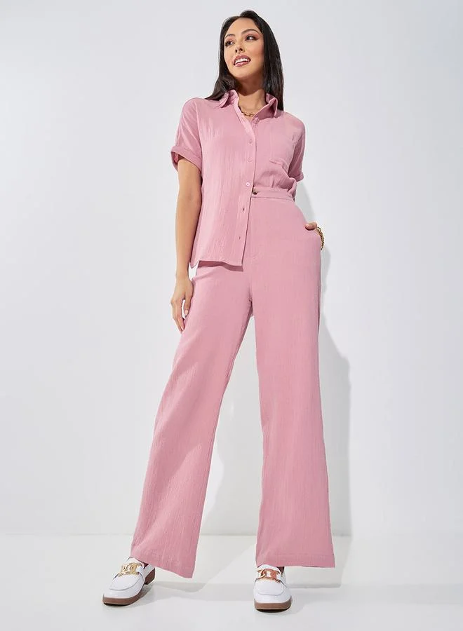 ستايلي Cotton Regular Fit Extended Shoulder Shirt