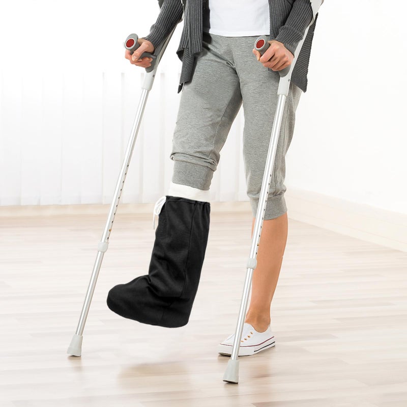 Max Shape Washable Knee Sock  Adjustable Leg Cast Cover for Men & Women  Medium Short Foot Cast Sock (Gray+Black) - Image 4