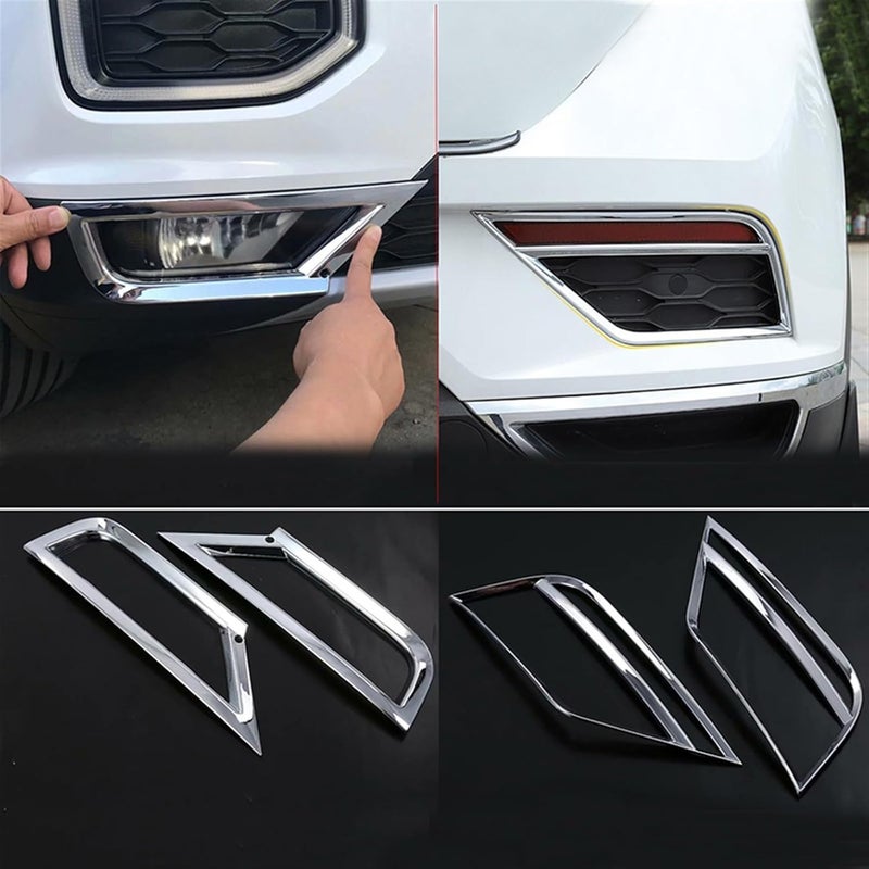 QASULER ABS Chrome Fog Light Covers for VW T-ROC - Image 5