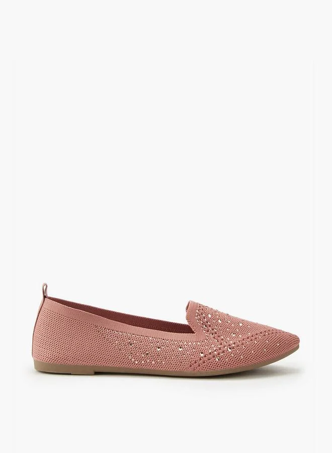 Flora Bella By Shoexpress Flora Bella Embellished Slip-On Ballerina Shoes With Pull Tab