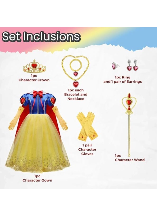 Home Smart Home Smart Queen Costume for Girls with Princess Crown Wand and Accessories Ideas for Birthday Party Gift  - Image 3
