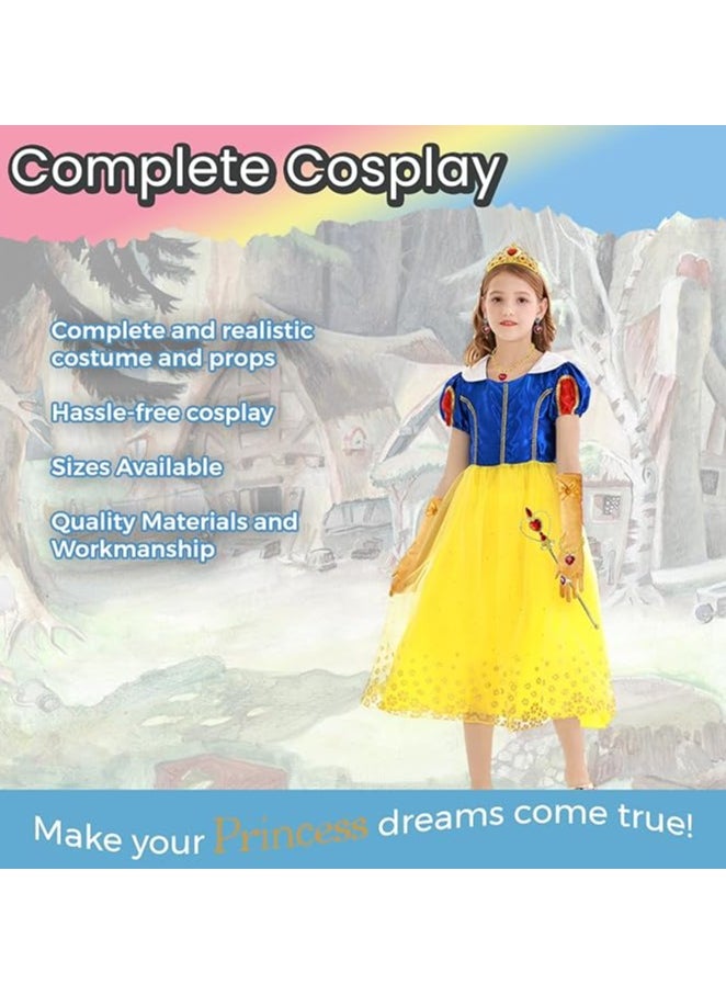 Home Smart Home Smart Queen Costume for Girls with Princess Crown Wand and Accessories Ideas for Birthday Party Gift  - Image 4