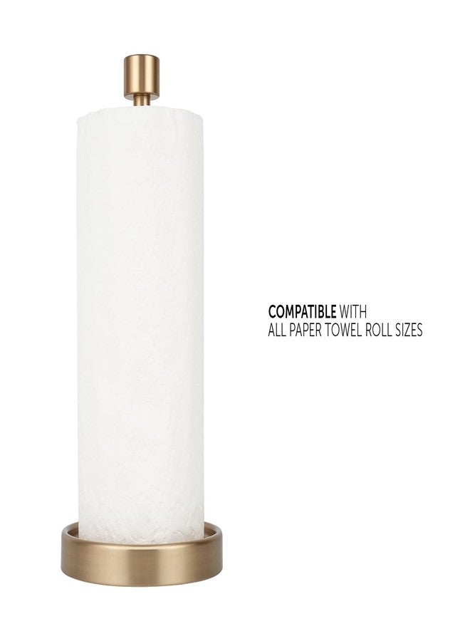 Ivilon حامل مناشف ورقية من إيفيلون - تصميم عصري بسيط بغطاء طرفي - لون ذهبي دافئ - Image 3