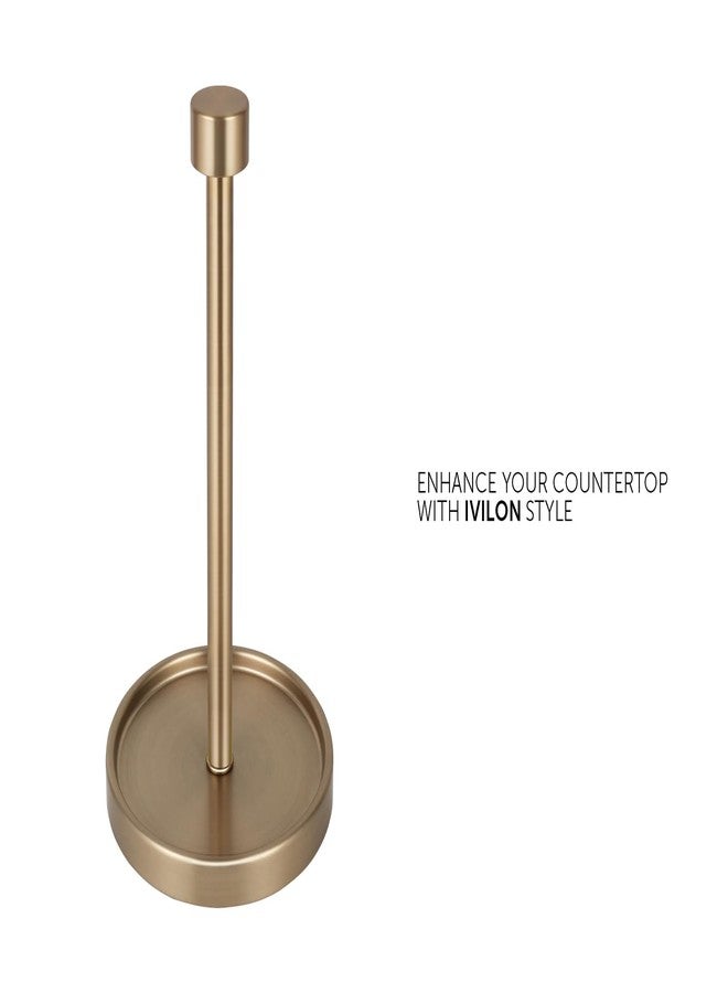 Ivilon حامل مناشف ورقية من إيفيلون - تصميم عصري بسيط بغطاء طرفي - لون ذهبي دافئ - Image 2