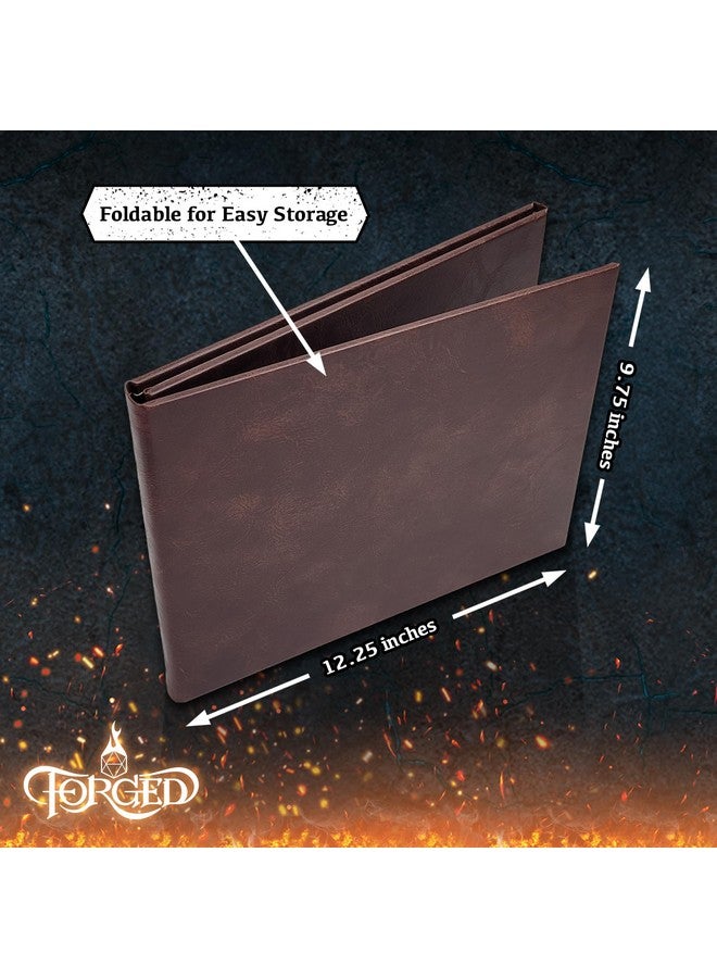 Forged Dice Co. Game Master Screen - 38.5in Landscape DM Screen Compatible with Dungeons and Dragons and Other TTRPG - Faux Dragon Skin with Clear Dry Erase 8.5 x 11 Pockets - Slipcase Stores with DND Books - Brown - Image 4