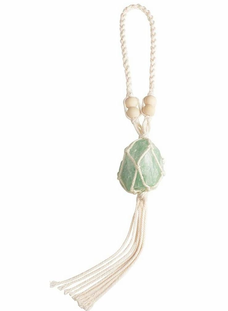 سيوسي قطعتان من بلورات الشفاء الخضراء من الفلوريت فنغ شوي زينة معلقة للسيارة زينة للتأمل والتعليق حلية نافذة حلية للديكور المنزلي - Image 1