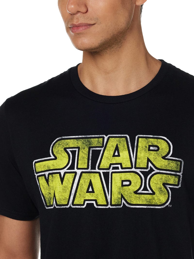 Star Wars Men's Classic Vintage Simple Logo T-Shirt, Black, Medium - Image 2