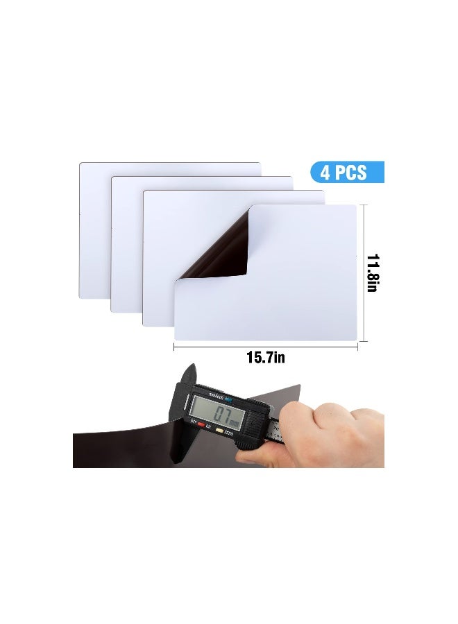 Rewritable Magnetic Message Board Set - Blank Car Magnets with Rounded Corners for Business Advertising, Logo Covering (12" x 17", 11.7" x 8.27") - 4 Pack for HOA Use - Image 5