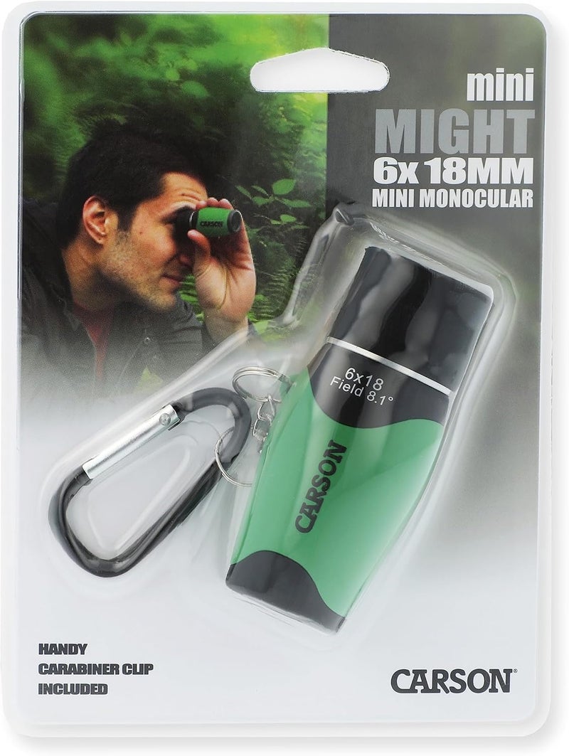 كارسون ميني مايت 6x18 مم منظار جيب مع مشبك كارابين، أخضر (MM-618CG) - Image 4