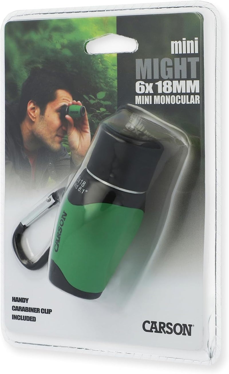 كارسون ميني مايت 6x18 مم منظار جيب مع مشبك كارابين، أخضر (MM-618CG) - Image 5