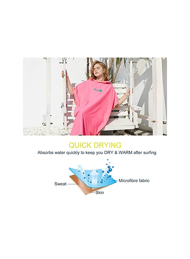 Zaboon Surf Poncho Changing Towel With Hood Microfiber Beach Blanket Bath Swim Towel Wetsuit Poncho For Adults - Image 4