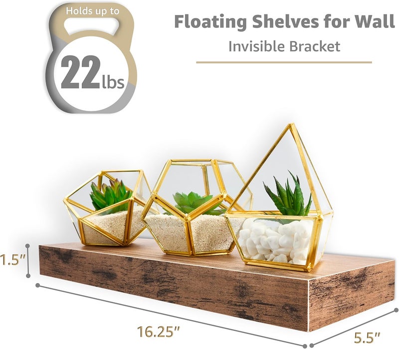Sorbus Floating Shelves for Wall, Bathroom Shelves Wall Mounted for Kitchen, Bedroom, Living Room, Bathroom Storage, Over Toilet, Hanging Book Shelf for Wall Home Decor (4 Pack) - Image 3