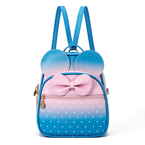 KL928 Girls Mini Backpack Bowknot Polka Dot Cute Small Daypacks Convertible Shoulder Bag Purse for Women - Image 1