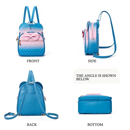 KL928 Girls Mini Backpack Bowknot Polka Dot Cute Small Daypacks Convertible Shoulder Bag Purse for Women - Image 5