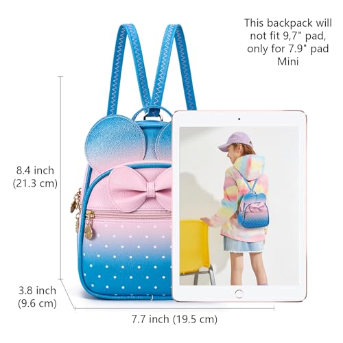 KL928 Girls Mini Backpack Bowknot Polka Dot Cute Small Daypacks Convertible Shoulder Bag Purse for Women - Image 2
