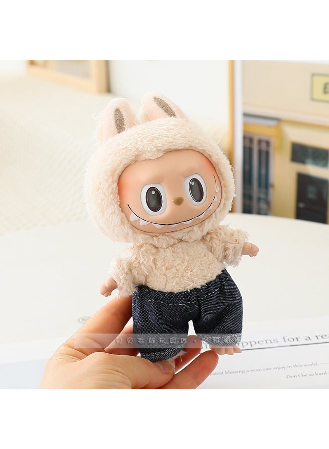 Labubu Doll Clothes 17cm Macaroon Vinyl Doll Labubu Doll Clothes Dress For T-Shirt Jeans-Specifications:Suitable For The First And Second Generation (excluding Baby)-Color:Denim Shorts (doll Not Included)  - Image 1