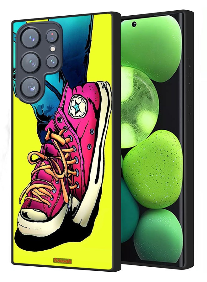 Tolwak Samsung Galaxy S23 Ultra 5G Protective Case Cover Canva Shoes Art - Image 1