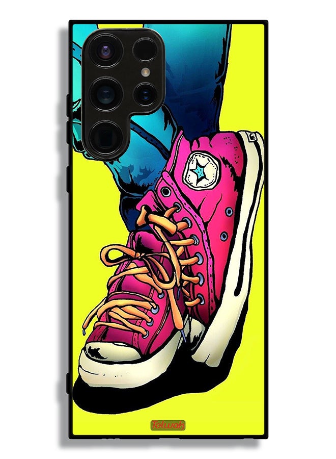 Tolwak Samsung Galaxy S23 Ultra 5G Protective Case Cover Canva Shoes Art - Image 3