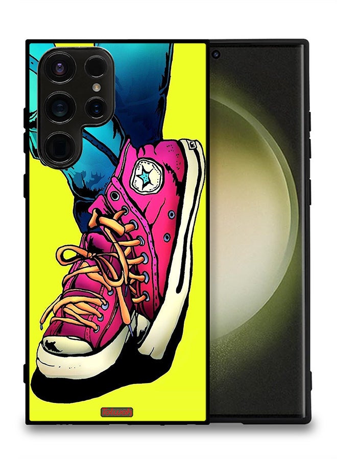 Tolwak Samsung Galaxy S23 Ultra 5G Protective Case Cover Canva Shoes Art - Image 2