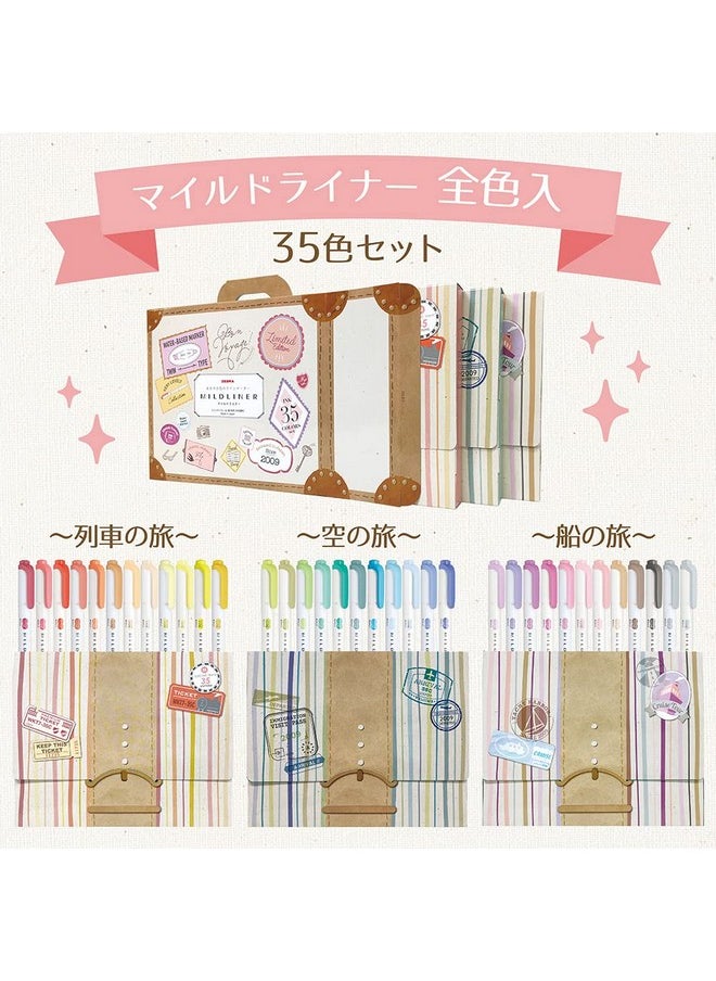 Zebra Highlighter Mildliner 35 Color Set Gift Box WKT7-35C , Multicolor