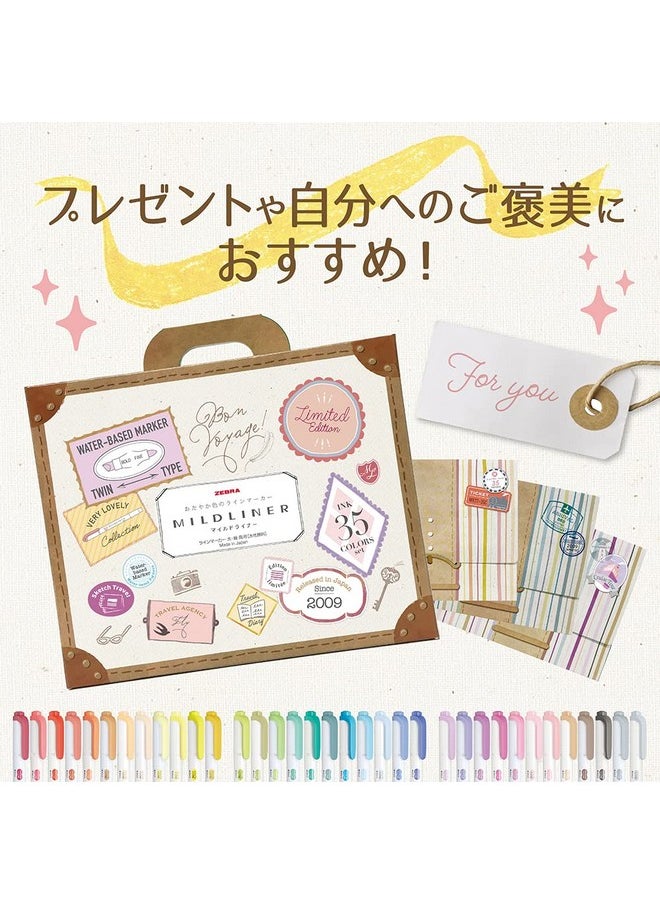 Zebra Highlighter Mildliner 35 Color Set Gift Box WKT7-35C , Multicolor