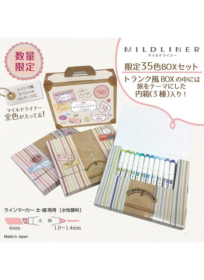 Zebra Highlighter Mildliner 35 Color Set Gift Box WKT7-35C , Multicolor