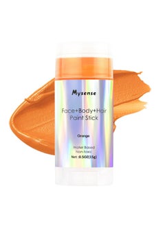 Mysense Mysense Orange Face Body Hair Paint Stick,Water Based Washable Temporary Hair Color,Non-toxic Cream Body Paint for Halloween Costume Pumpkin Cosplay Makeup,0.5oz  - Image 1